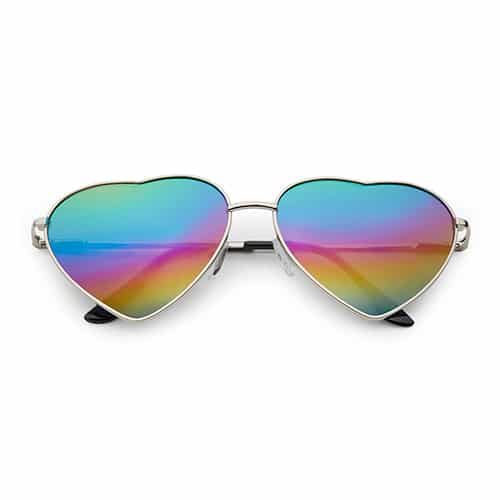 draai chef Sympton Hartjes zonnebril | regenboog spiegel lenzen - Freaky Glasses