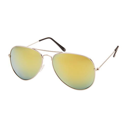 Ingang hoeveelheid verkoop patrouille Zilveren piloten zonnebril | Gele spiegel lenzen - Freaky Glasses
