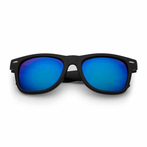 Classic zonnebril zwart | blauwe lenzen - Freaky Glasses