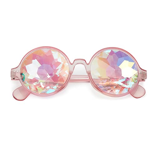 Tegen Van Bedachtzaam Basic caleidoscoop bril transparant roze | flower - Freaky Glasses