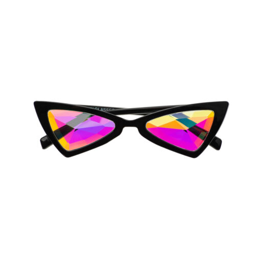 Caleidoscoop bril Cat Eye zwart