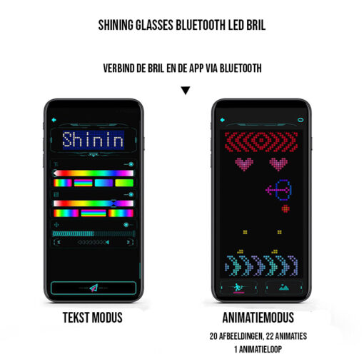 Shining Glasses Bluetooth LED bril met opbergzakje - micro USB - Afbeelding 6