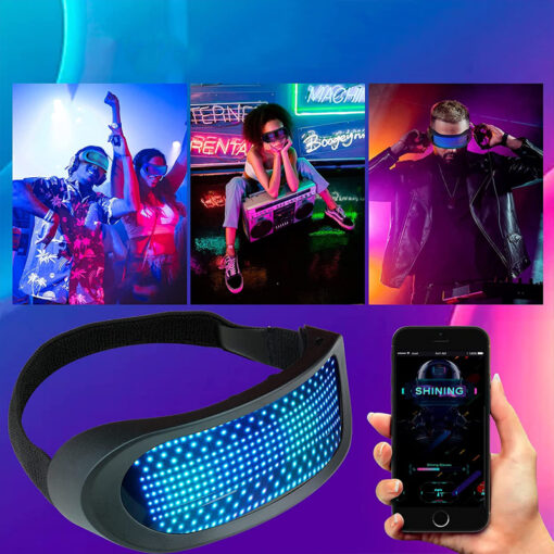 Shining Glasses Bluetooth LED bril met verstelbare band - USB-C - Afbeelding 3