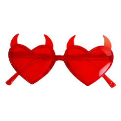 Halloween hartjes zonnebril duivel rood