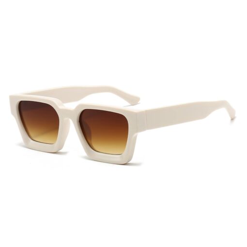 Zonnebril vierkant dik montuur - Beige met bruine lenzen