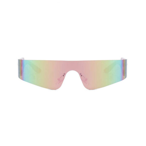 Paarse sport zonnebril met randloos montuur - Multicolor glas - Afbeelding 2