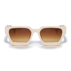 Alternative view of Zonnebril vierkant dik montuur - Beige met bruine lenzen