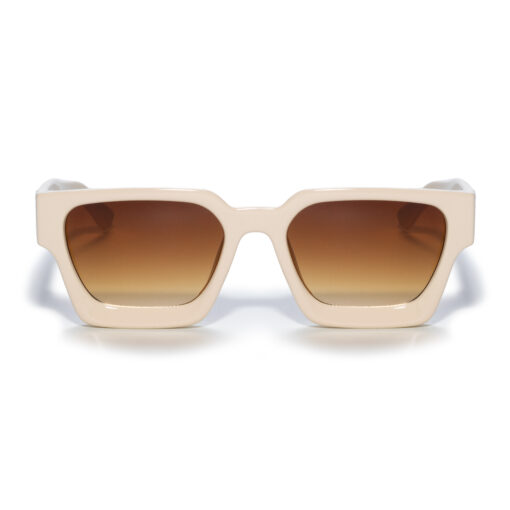 Zonnebril vierkant dik montuur - Beige met bruine lenzen - Afbeelding 2