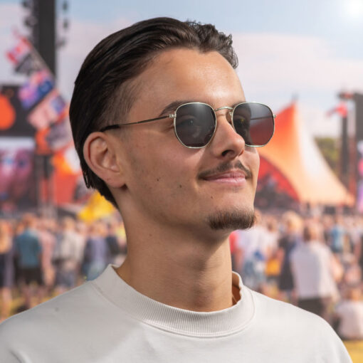 Festival zonnebril | silver black - Afbeelding 3