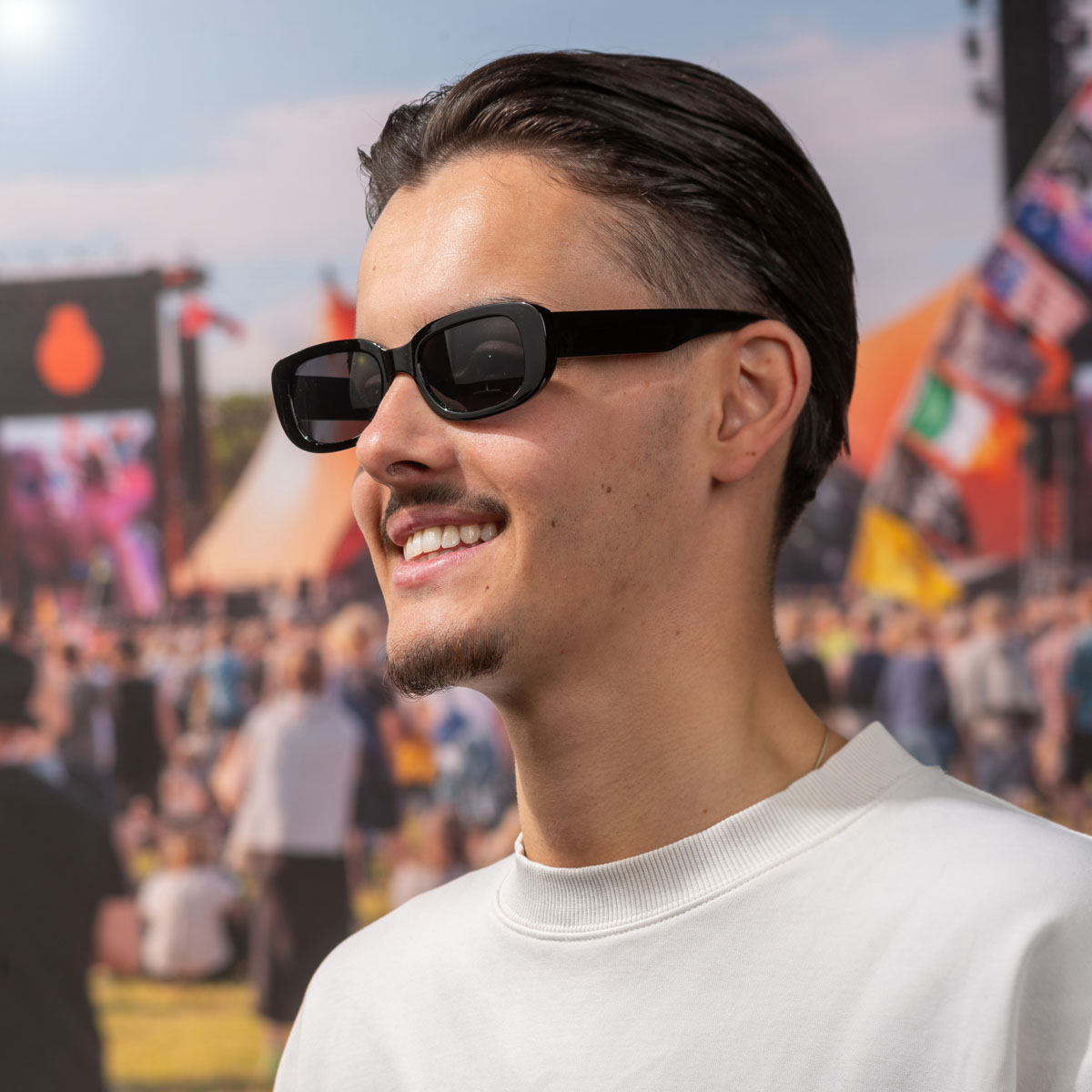 Zonnebril classic dik montuur - zwart - Afbeelding 3