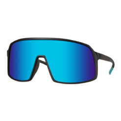 Sport zonnebril matzwart - Blauwe glazen