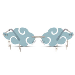 Alternative view of Zonnebril regenwolkje met bliksem blauw