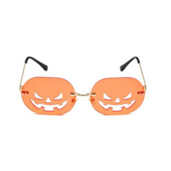Alternative view of Halloween partybril pompoen oranje