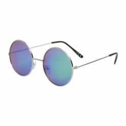 Alternative view of Hippie ronde partybril met groen-blauwe spiegellenzen