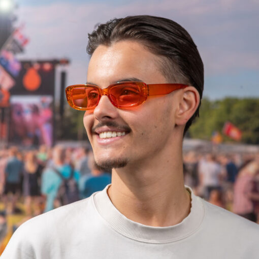 Partybril classic dik montuur - transparant oranje - Afbeelding 3