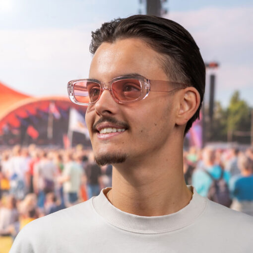 Partybril classic dik montuur - transparant roze - Afbeelding 3