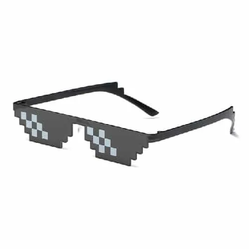 Freaky Glasses Thug Life Pixel Partybril – Zwarte 8-Bits Deal With It Bril