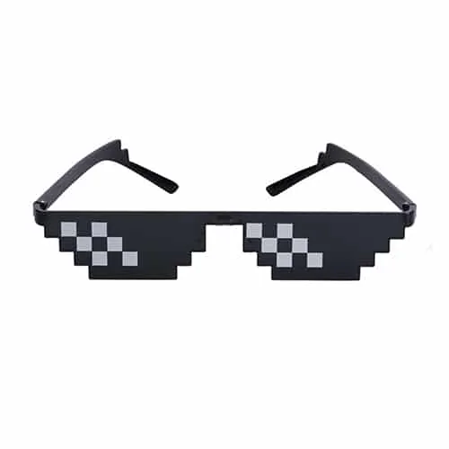 Freaky Glasses Thug Life Pixel Partybril – Zwarte 8-Bits Deal With It Bril - Afbeelding 2